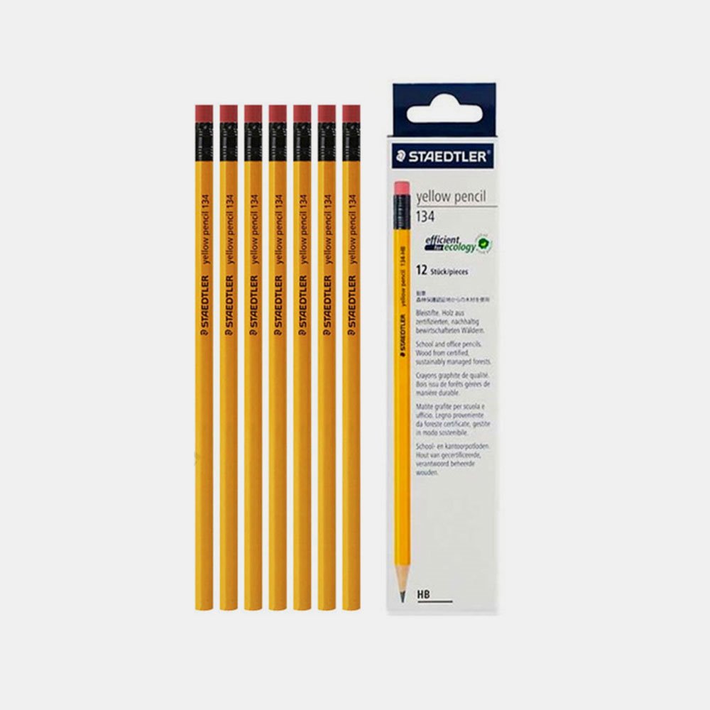 스테들러 연필 134지우개연필 옐로우연필 HB,2B